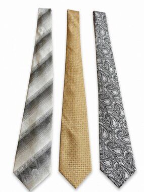 3 Men's 100% Silk Tie Bundle Brooks Basics Serica Venturi Uomo